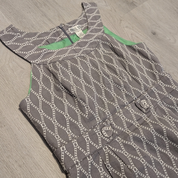 Robbie Bee Grey White Trellis Pattern Cowl Neckline Shift Dress Size 12 - Picture 7 of 8